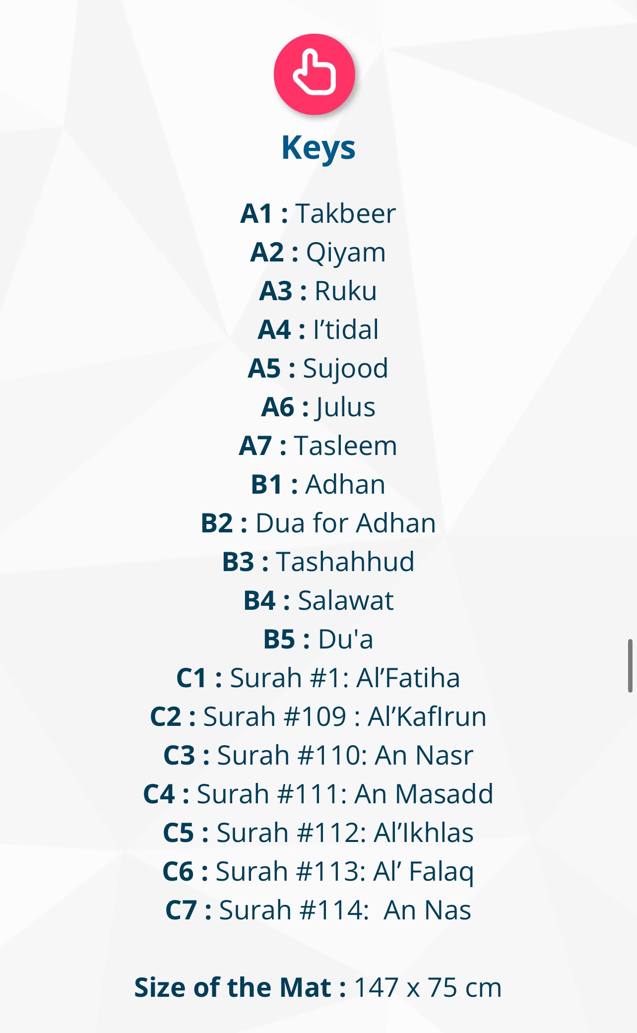 MY SALAH MAT - Adult/ Revert Interactive Prayer Mat