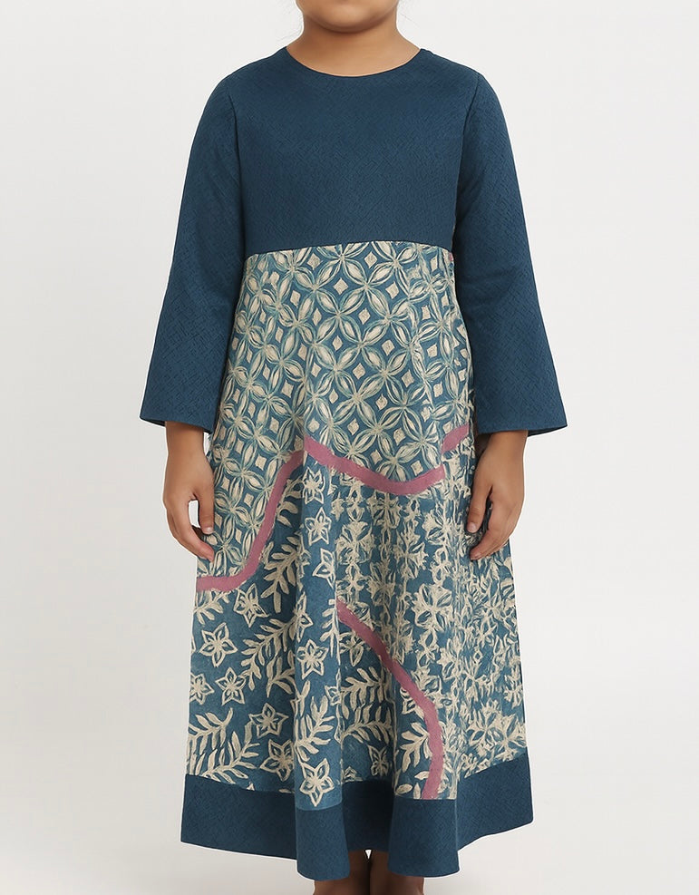 TMW Kids Batik Dress - Midnight Blue