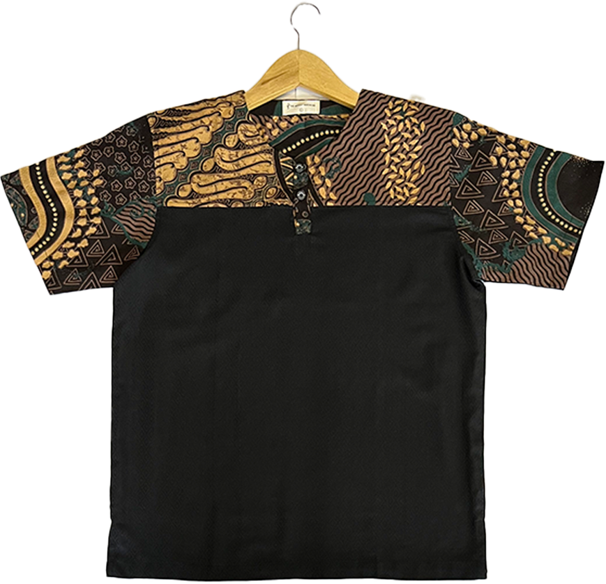 TMW Batik Kurta Men Short Sleeve (T) - Nature Black