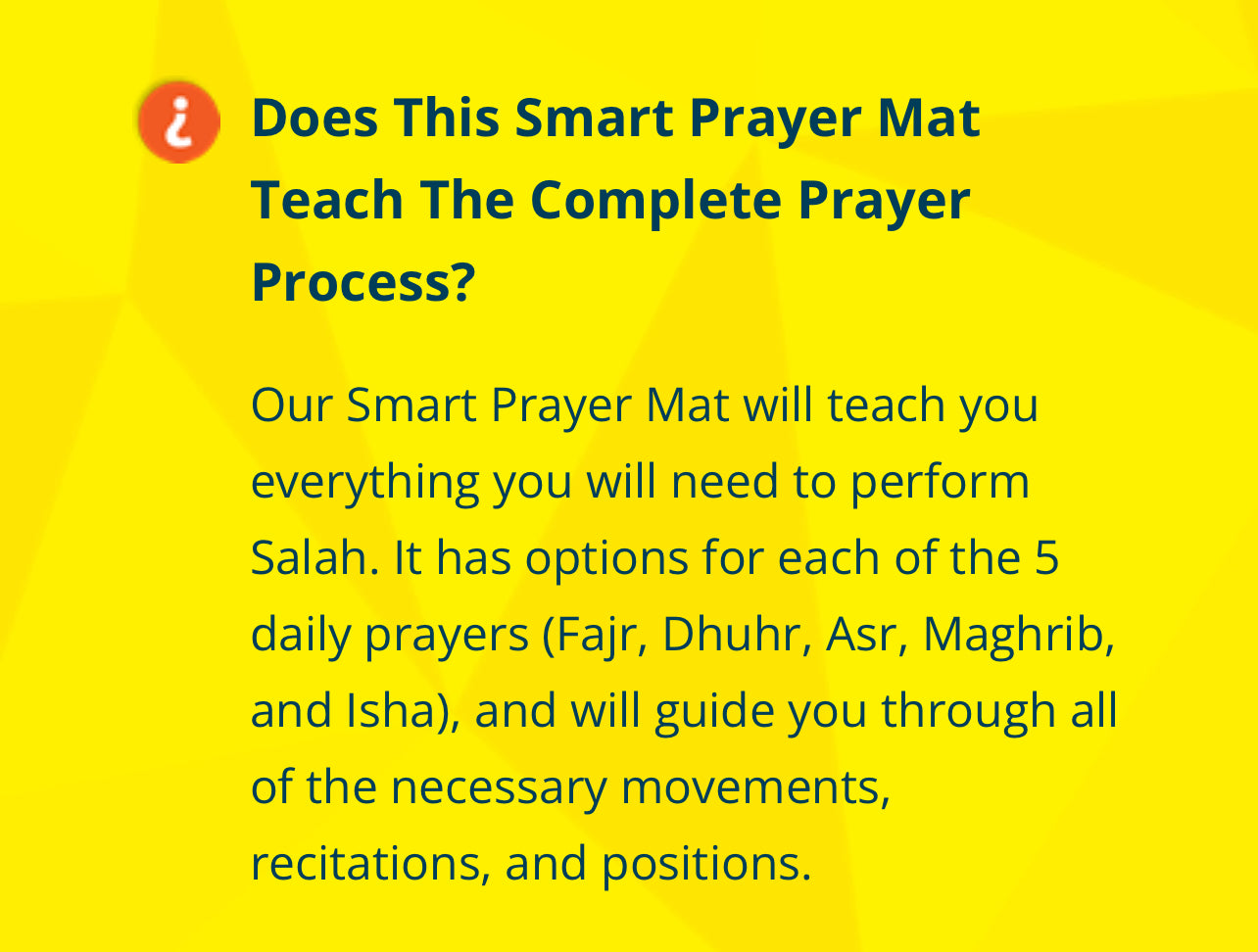 MY SALAH MAT - Adult/ Revert Interactive Prayer Mat