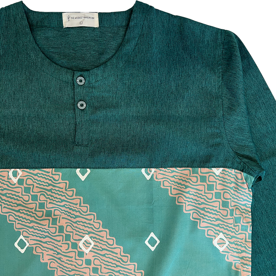 TMW Batik Kurta Men Long Sleeve (C) - Pine Grove