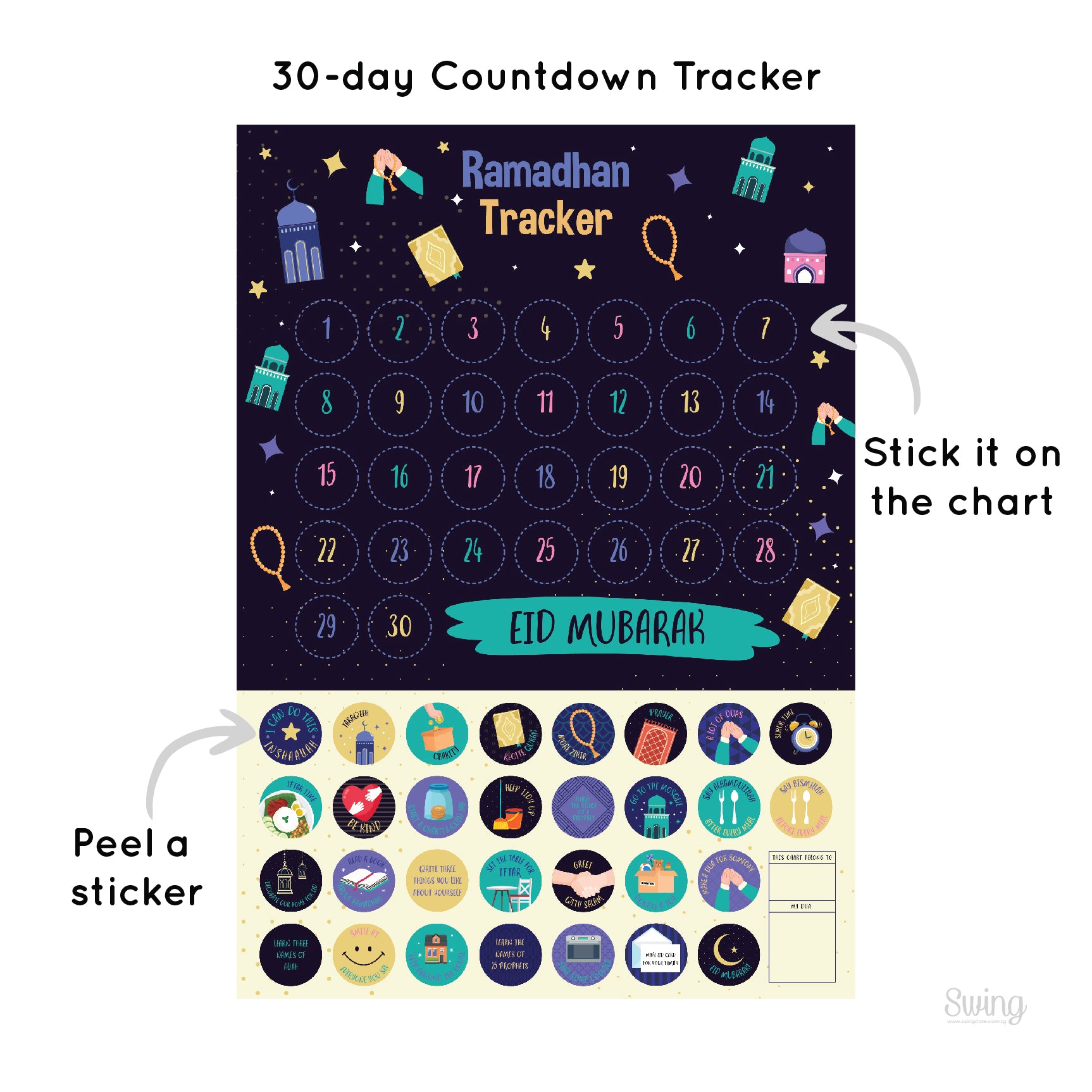 SWING SUROOR - Ramadhan Tracker 30 days Tracker