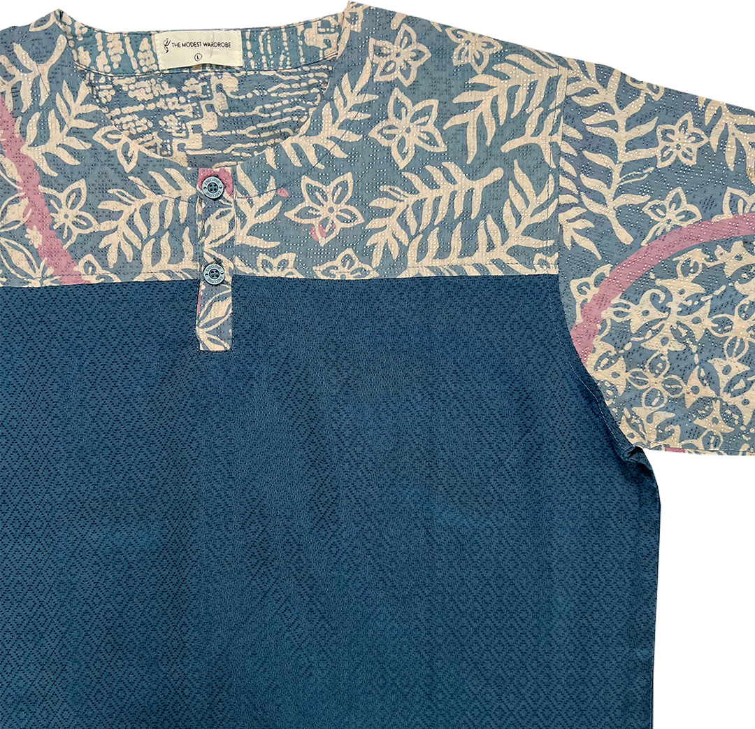 TMW Batik Kurta Men Short Sleeve (T) - Midnight Blue