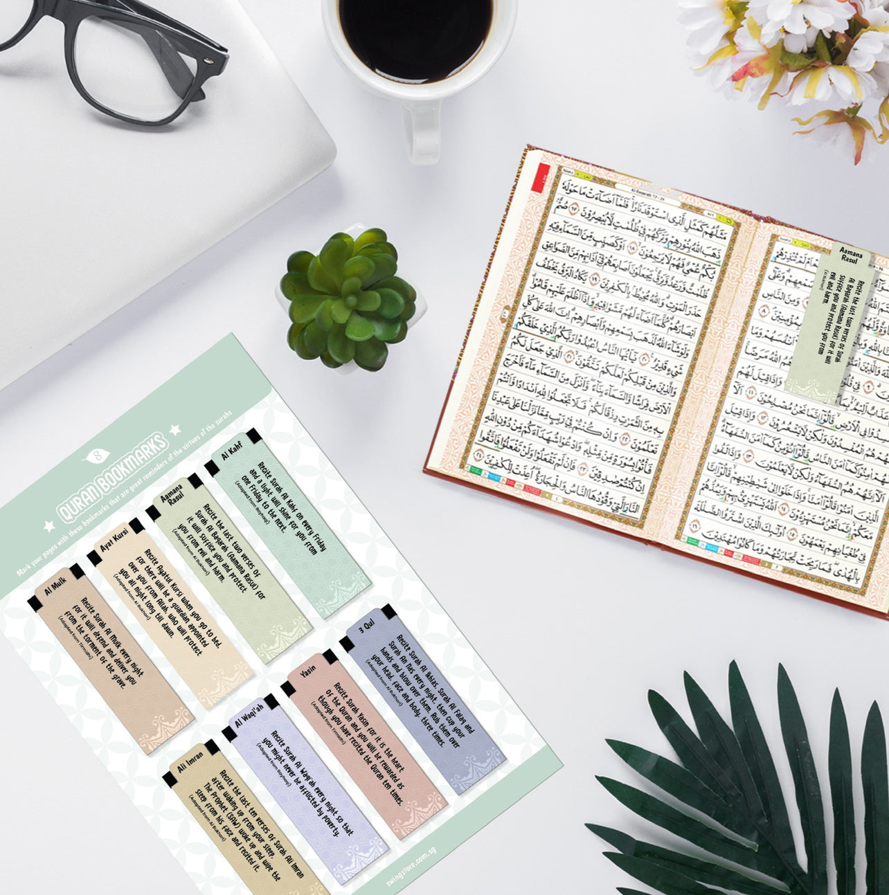 SWING SUROOR - Quran Virtues Page Bookmark with Magnet