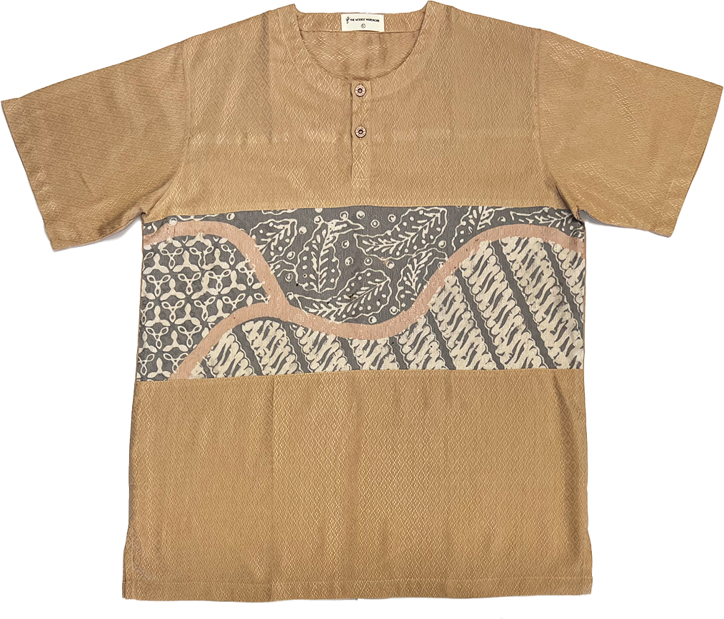 TMW Batik Kurta Men Short Sleeve (C) - Rose Taupe