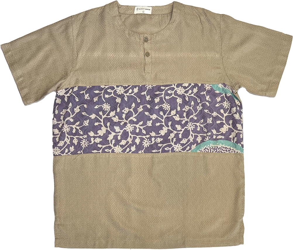TMW Batik Kurta Men Short Sleeve (C) - Orchid Greige