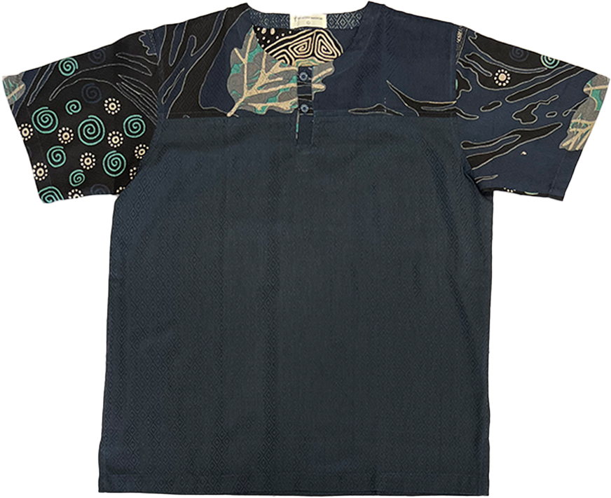 TMW Batik Kurta Men Short Sleeve (T) - Oxford Navy