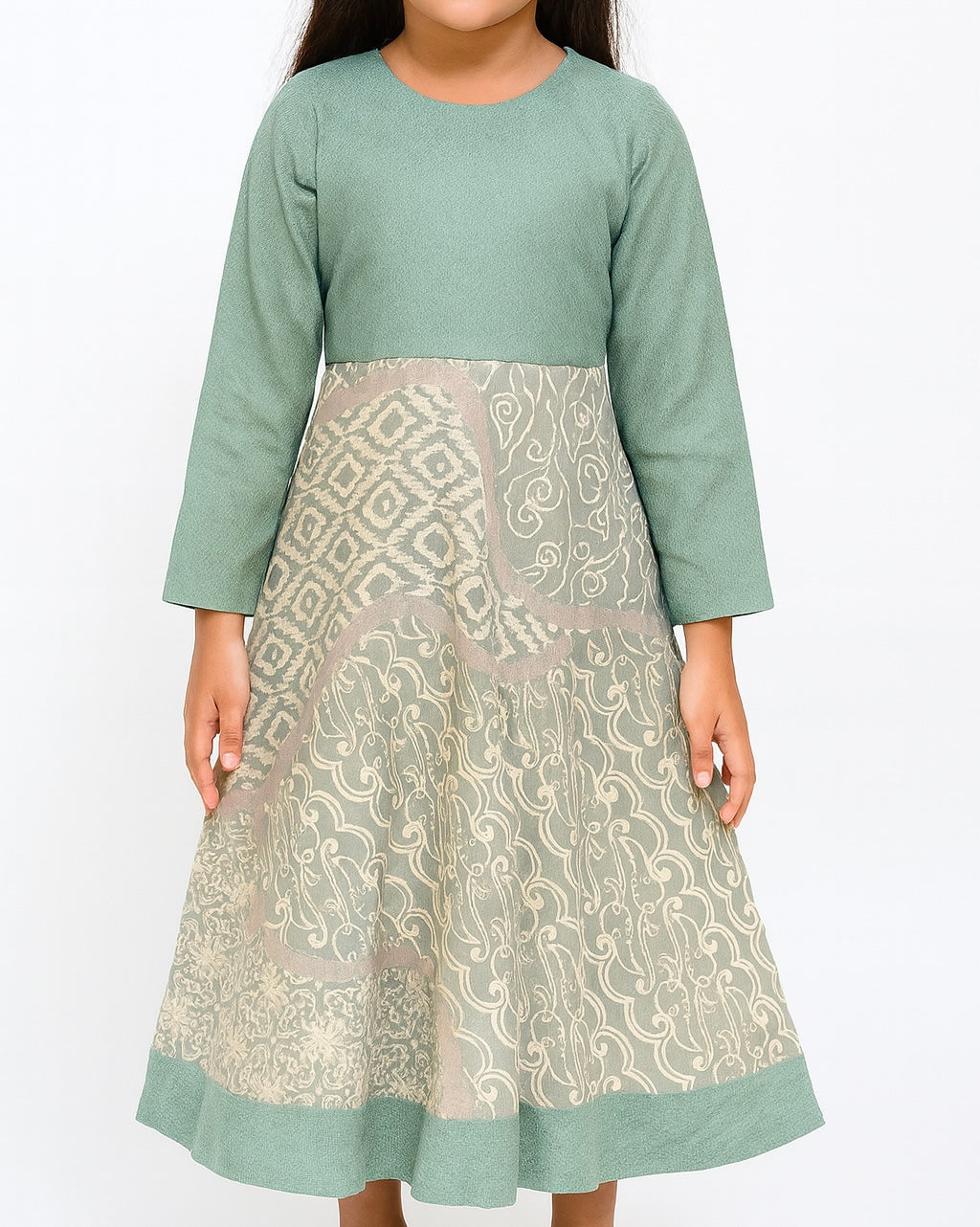 TMW Kids Batik Dress - Teal Green