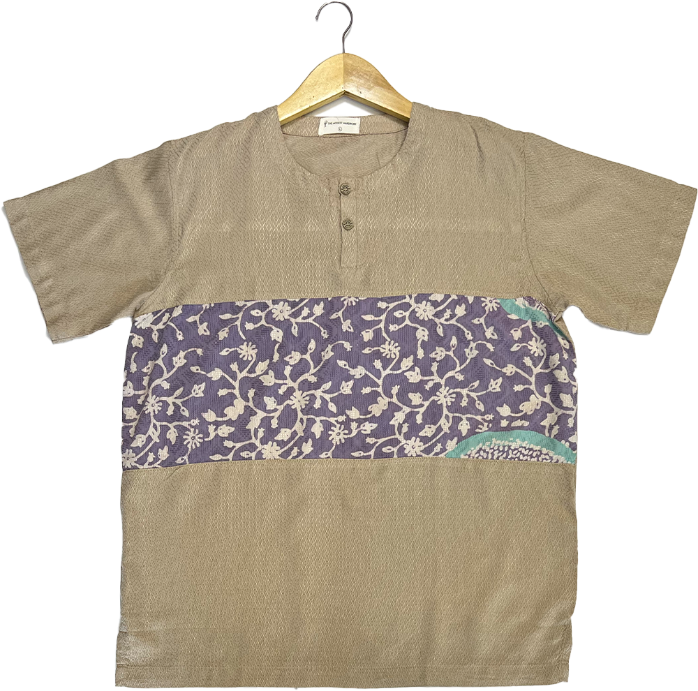 TMW Batik Kurta Men Short Sleeve (C) - Orchid Greige