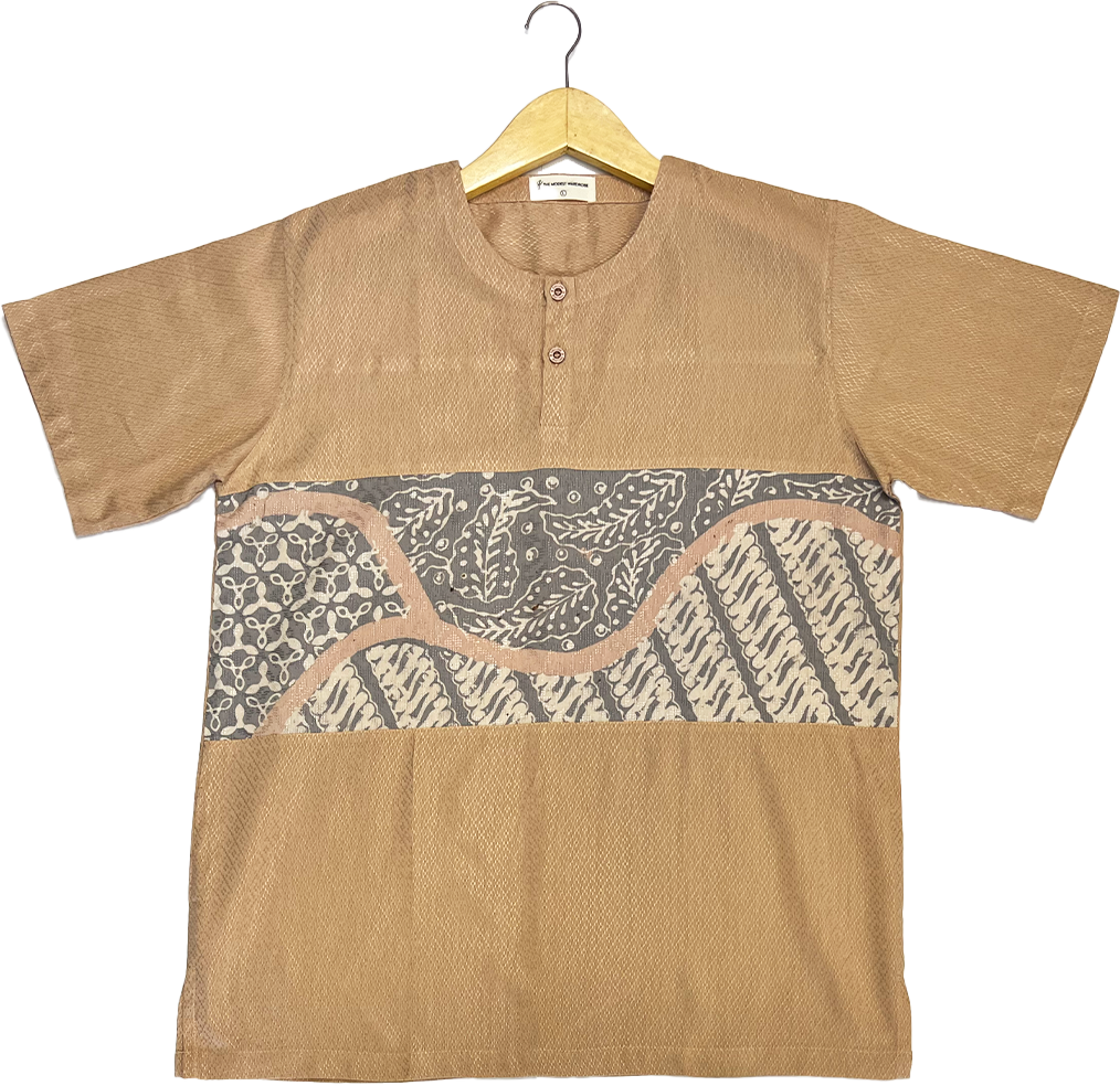 TMW Batik Kurta Men Short Sleeve (C) - Rose Taupe