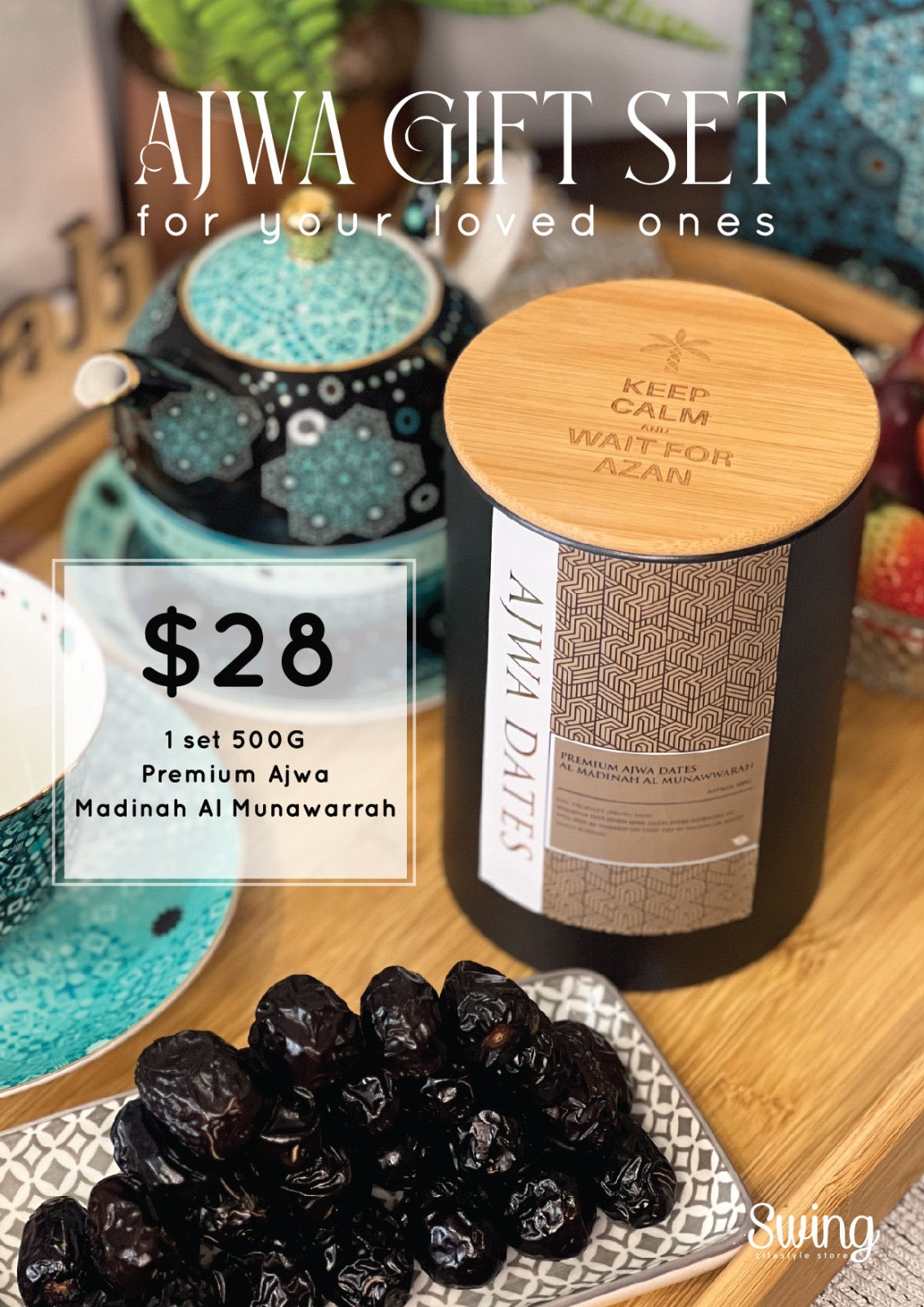 SWING SUROOR - Premium Ajwa Dates - Refillable Gift Set (500g)