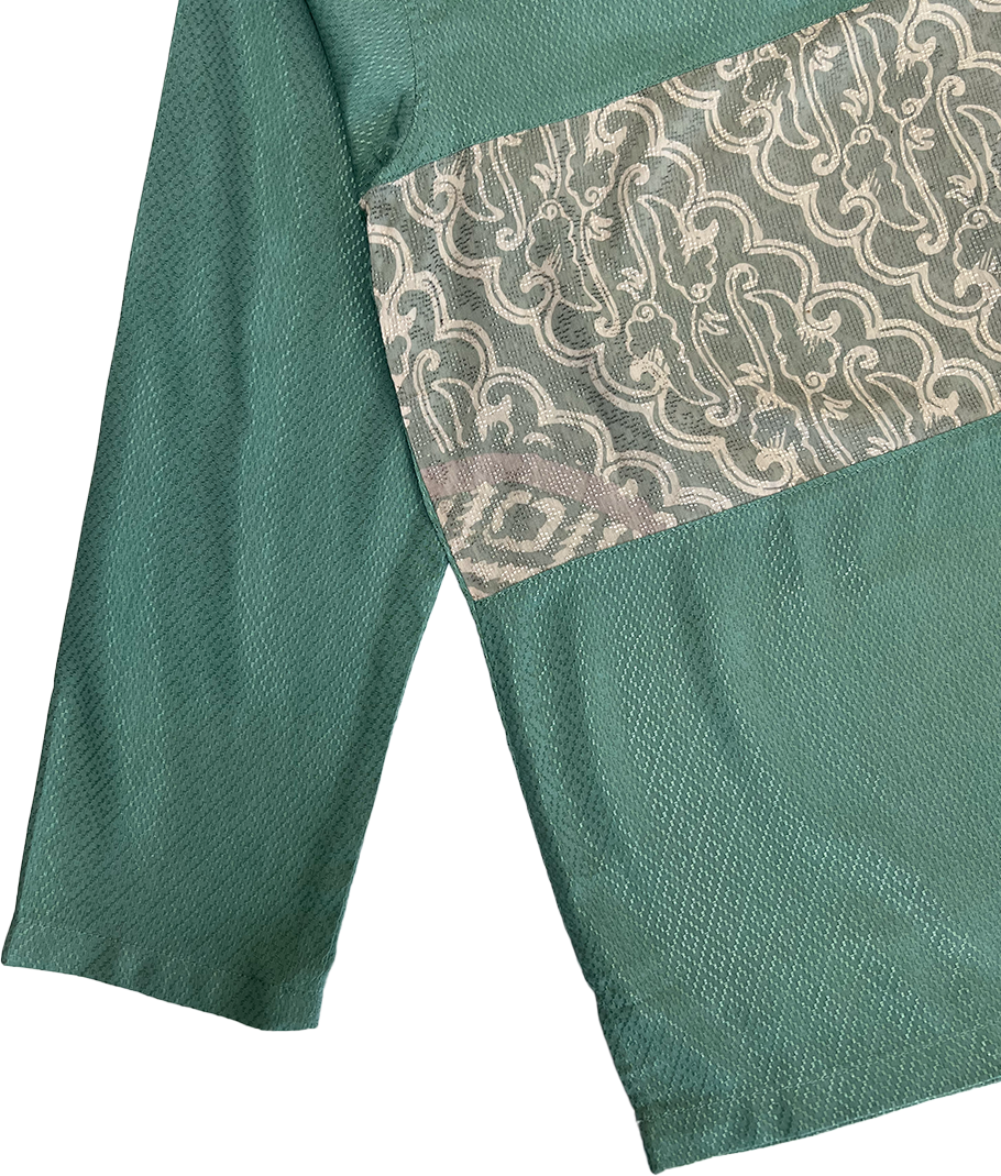 TMW Batik Kurta Men Long Sleeve (C) - Teal Green