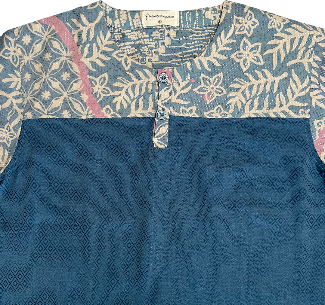 TMW Batik Kurta Men Short Sleeve (T) - Midnight Blue