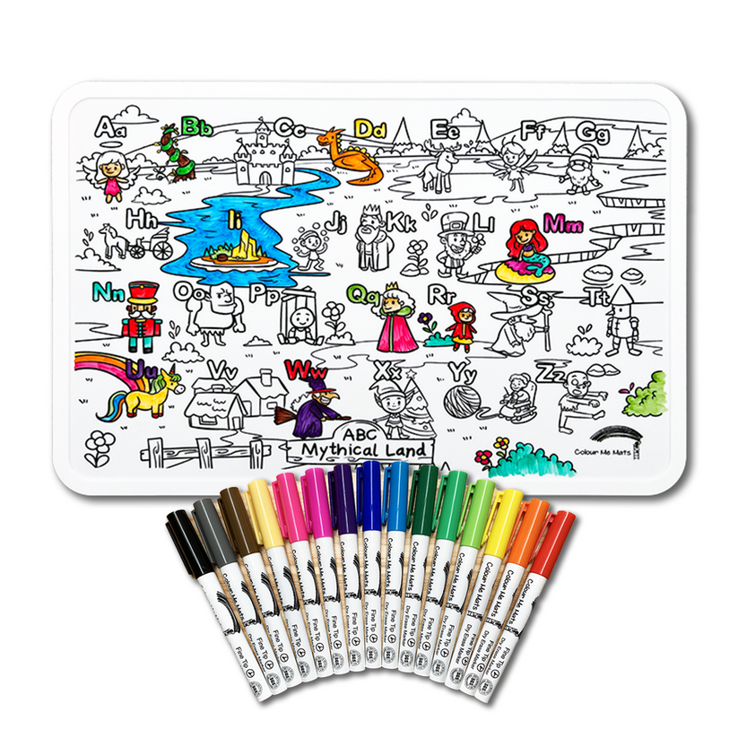 THE PETITE DISTRICT - ABC Mythical Land : Bundle Colour Me Mats