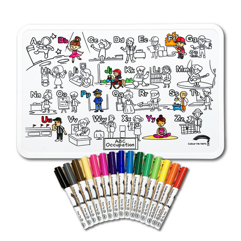 THE PETITE DISTRICT - ABC Occupations : Bundle Colour Me Mats