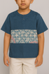 TMW Boy’s Batik Kurta Short Sleeve (C) - Midnight Blue