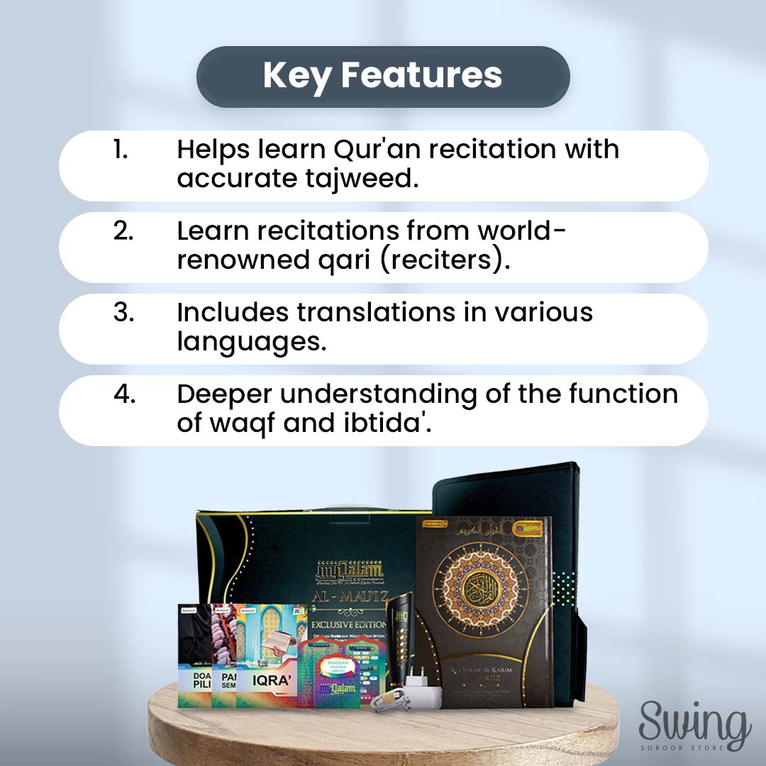 Al-Mau'iz Black Edition | Quran Digital Pen Tajwid (A4)