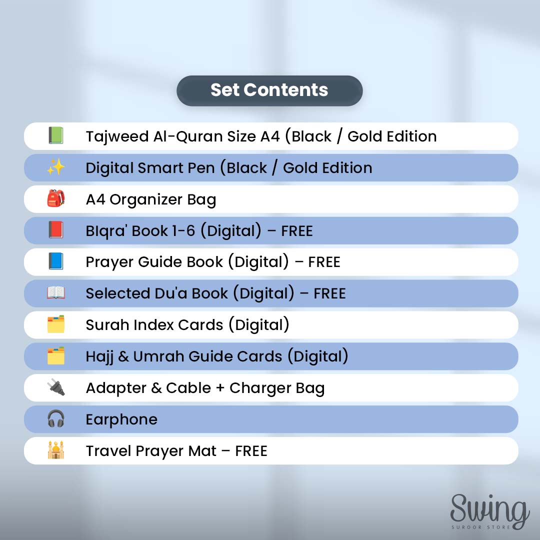 Al-Mau'iz Black Edition | Quran Digital Pen Tajwid (A4)