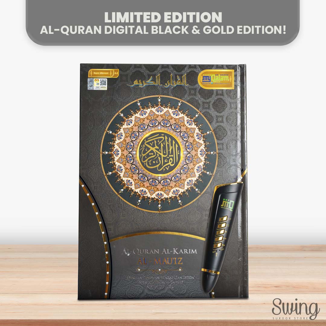 Al-Mau'iz Black Edition | Quran Digital Pen Tajwid (A4)