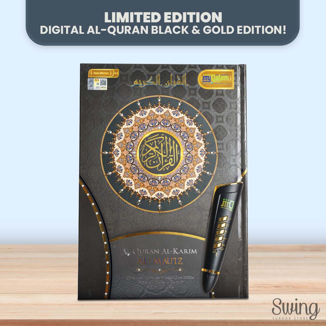 Al-Mau'iz Black Edition | Quran Digital Pen Tajwid (A4)