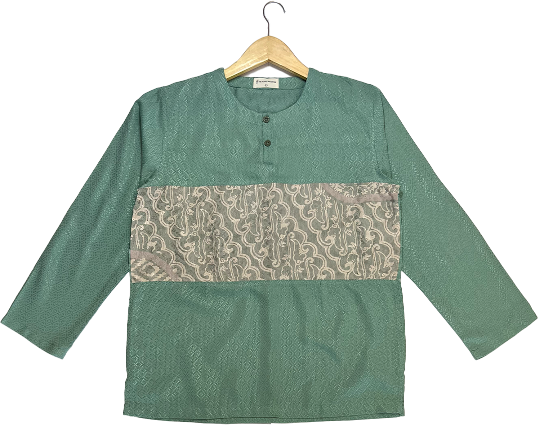 TMW Batik Kurta Men Long Sleeve (C) - Teal Green