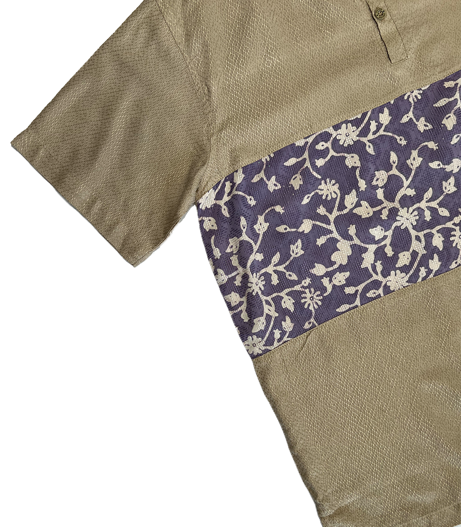 TMW Batik Kurta Men Short Sleeve (C) - Orchid Greige