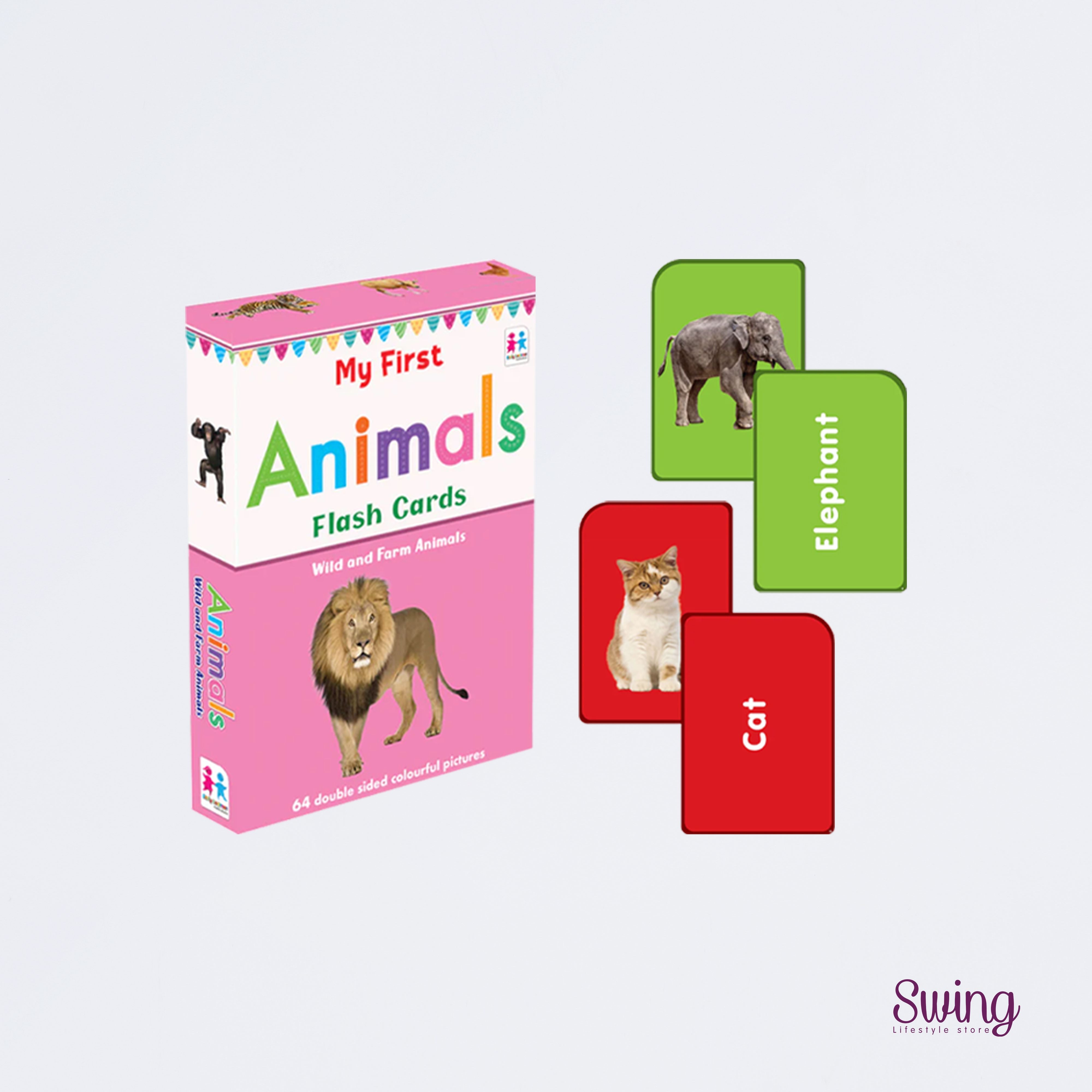 EDUKID - ANIMALS FLASH CARDS - WILD & FARM ANIMALS