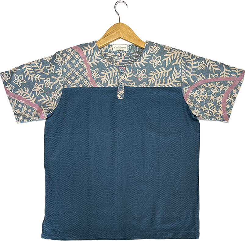 TMW Batik Kurta Men Short Sleeve (T) - Midnight Blue