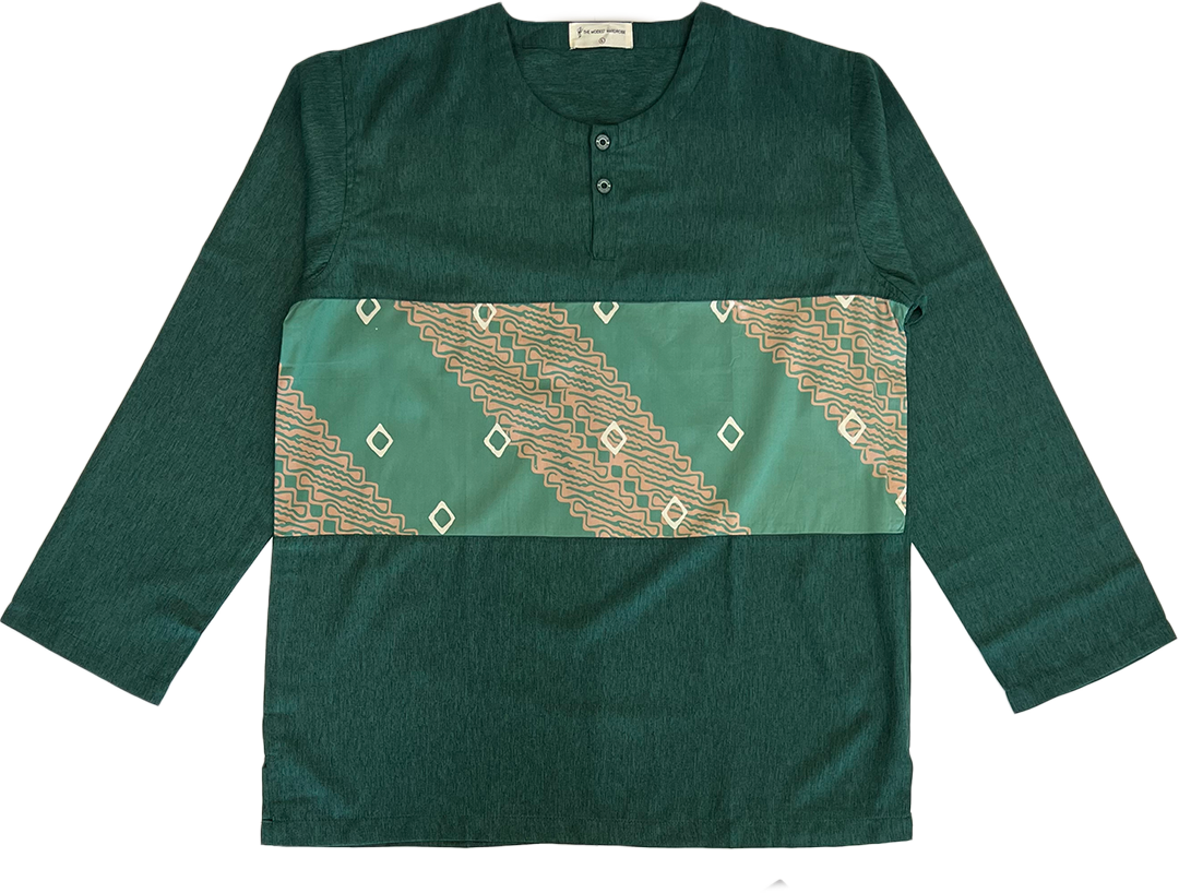 TMW Batik Kurta Men Long Sleeve (C) - Pine Grove