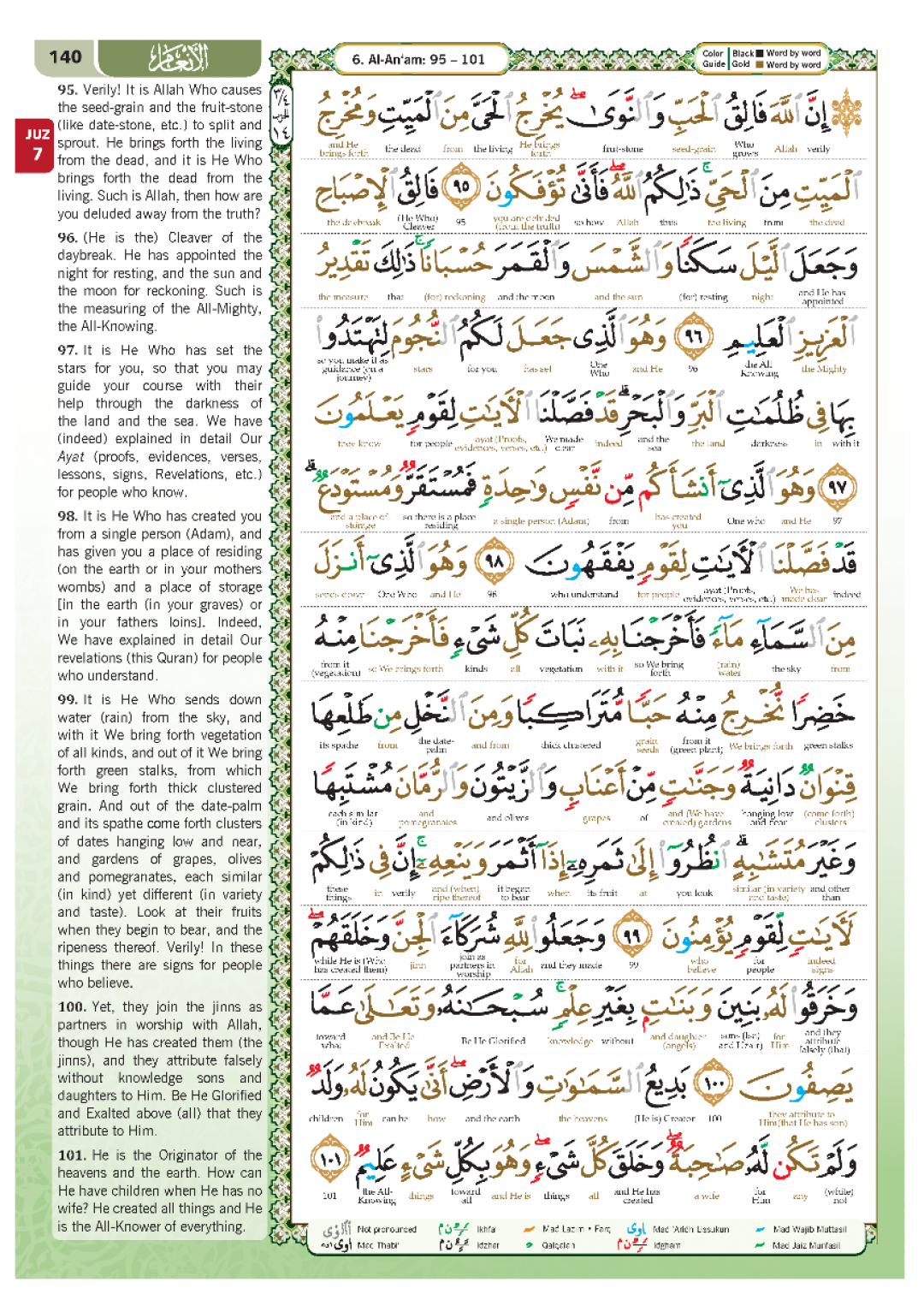 ENGLISH THE NOBLE AL-QURAN WORD BY WORD (10 PARTS)-KARYA BESTARI