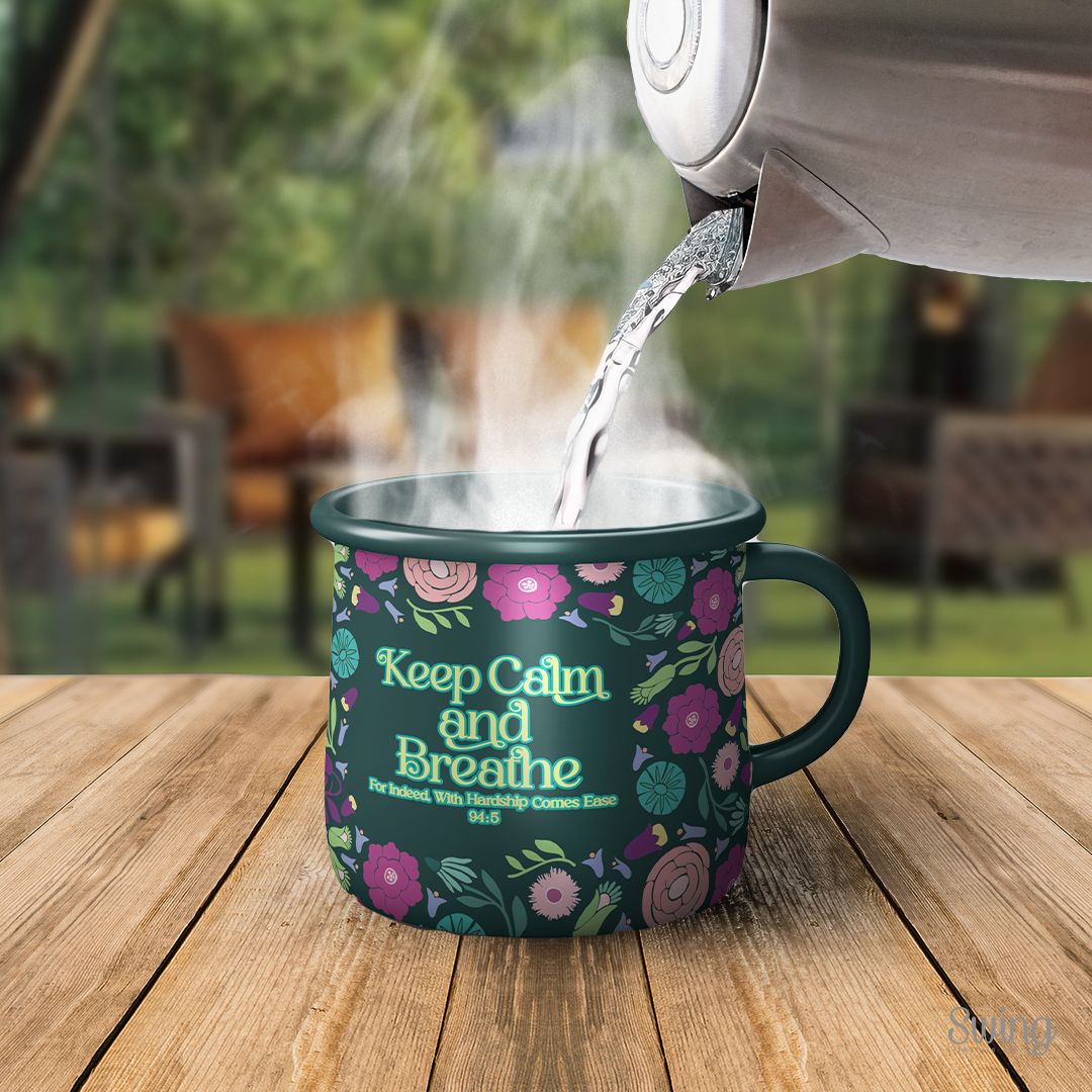 SWING SUROOR - Enamel Mug - Keep Calm & Breathe