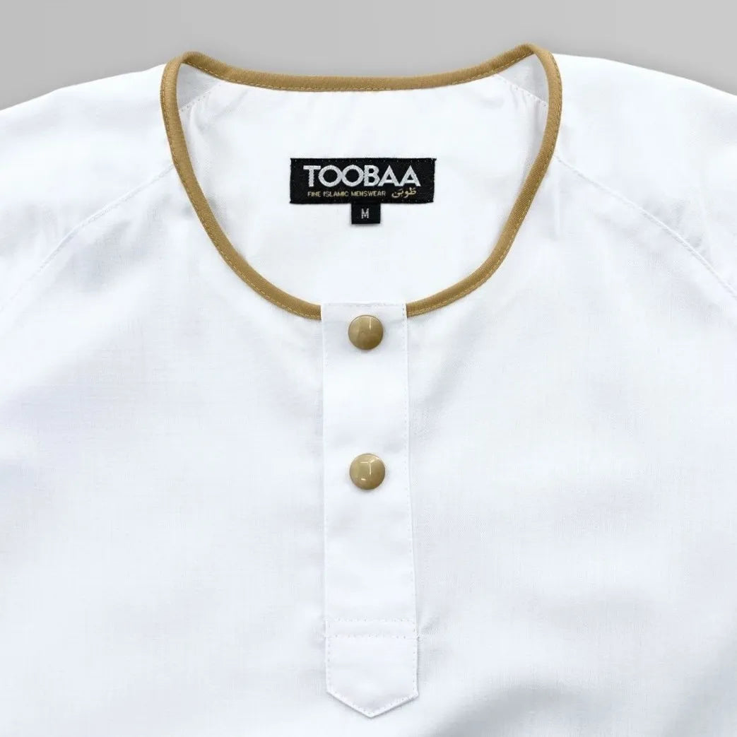 Toobaa Rais Emas White – Men’s Short Sleeve Jubah