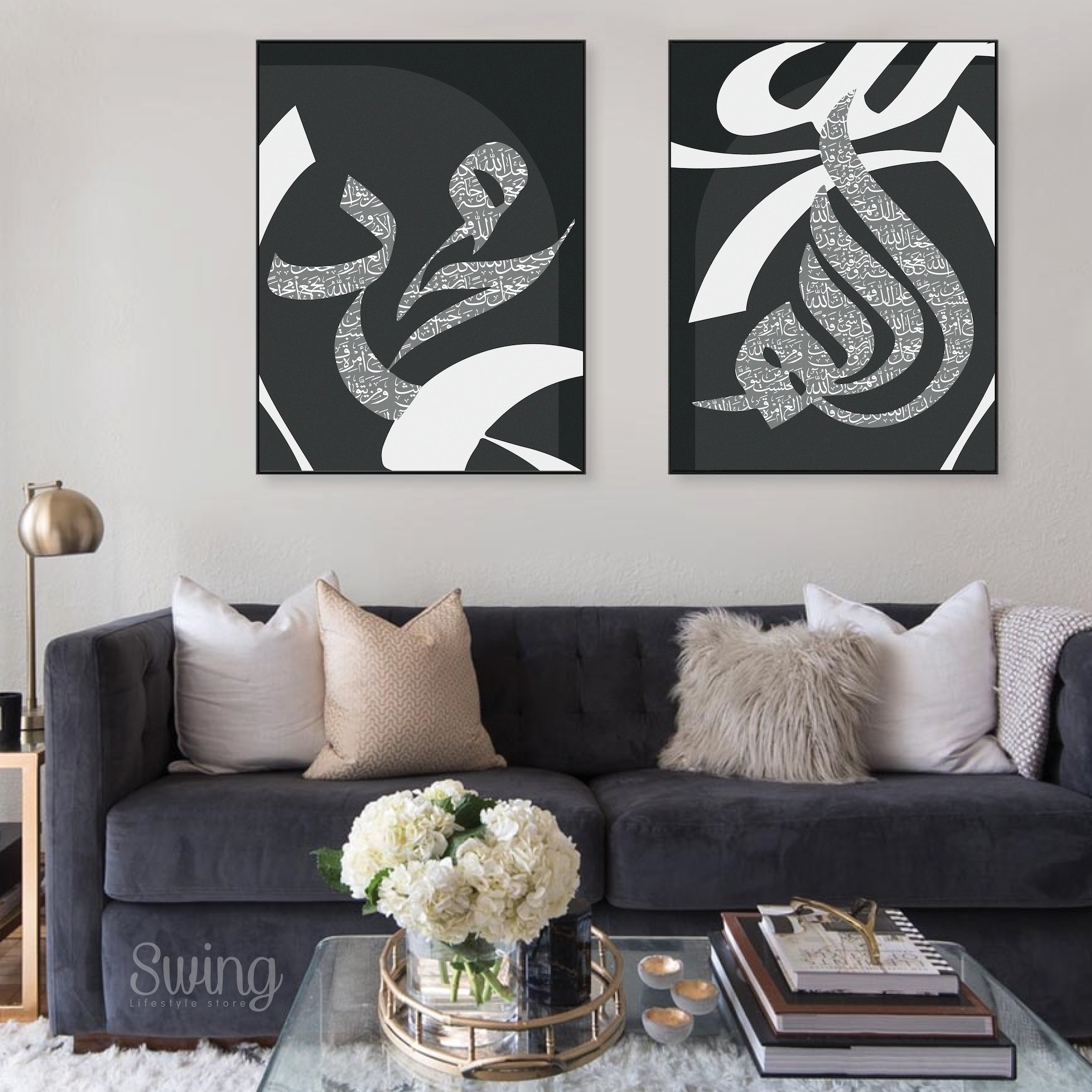 SWING SUROOR - 206 Coal - A2 Canvas with Wood Frame