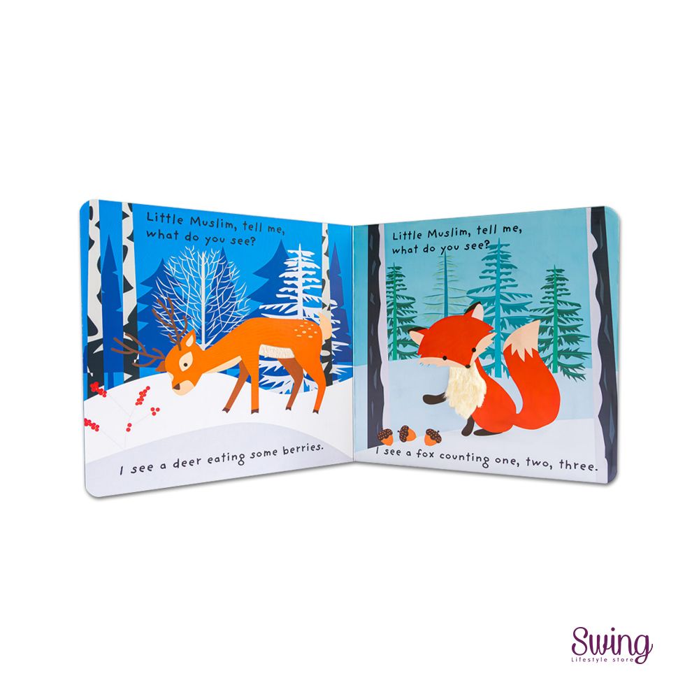 OLIEK BOOKS - Touch & Feel Board Books - Little Muslim, tell me, what do you See? -Forest