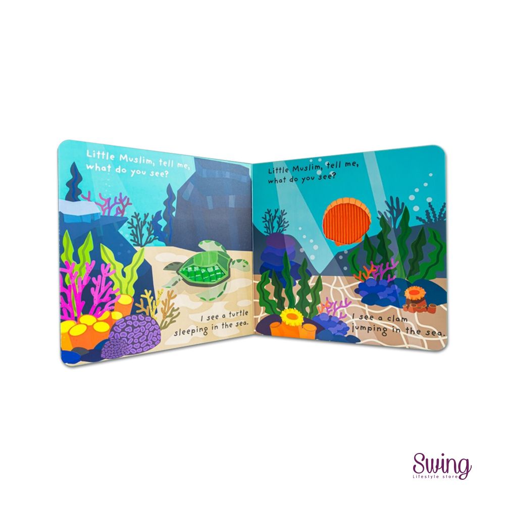 OLIEK BOOKS - Touch & Feel Board Books - Little Muslim, tell me, what do you See? -Sea