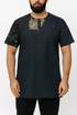 TMW Batik Kurta Men Short Sleeve (T) - Oxford Navy