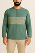 TMW Batik Kurta Men Long Sleeve (C) - Teal Green