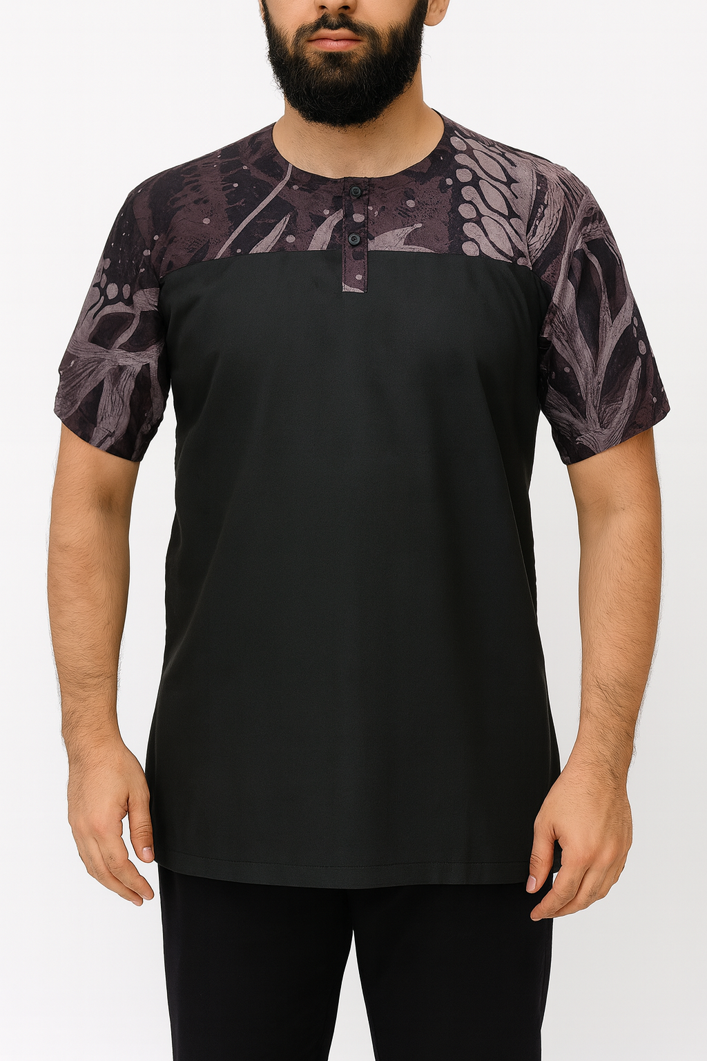 TMW FESA Madinah Cttn Batik Kurta 474 - Top Purple (SS)