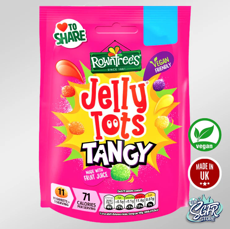 SGFR - Rowntree's Jelly Tots Tangy 140g (Vegan)
