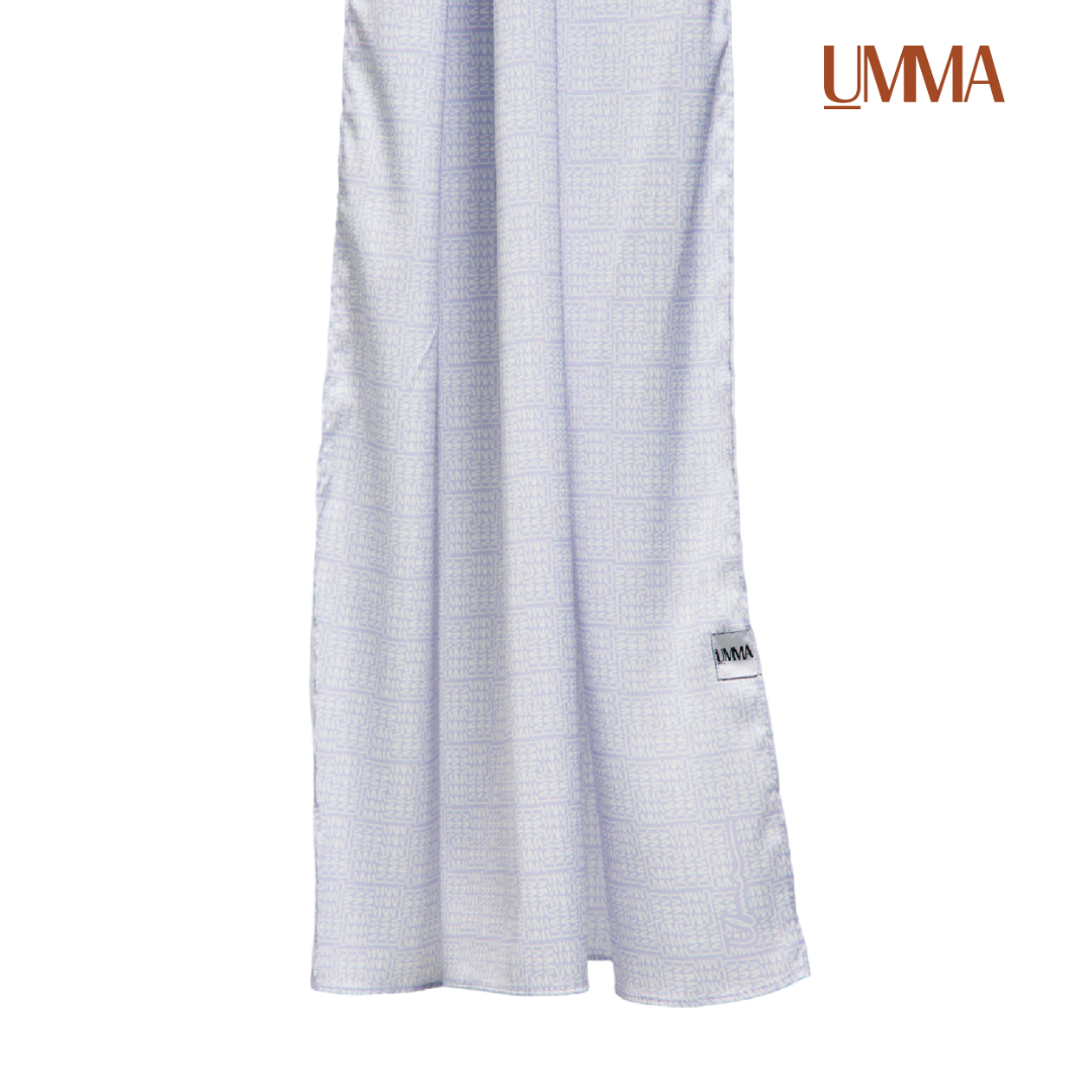 UMMA Monogrammatic Printed Satin Silk Scarf