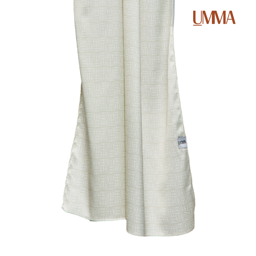 UMMA Monogrammatic Printed Satin Silk Scarf