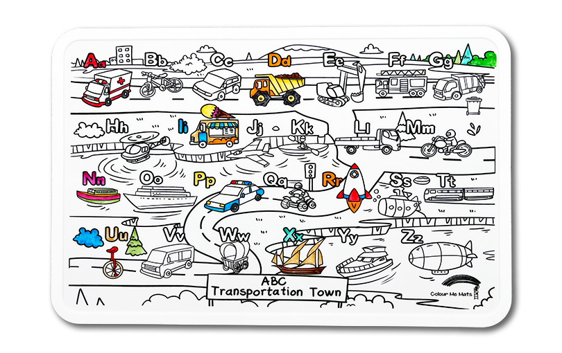THE PETITE DISTRICT - ABC Transportation Town : Bundle Colour Me Mats