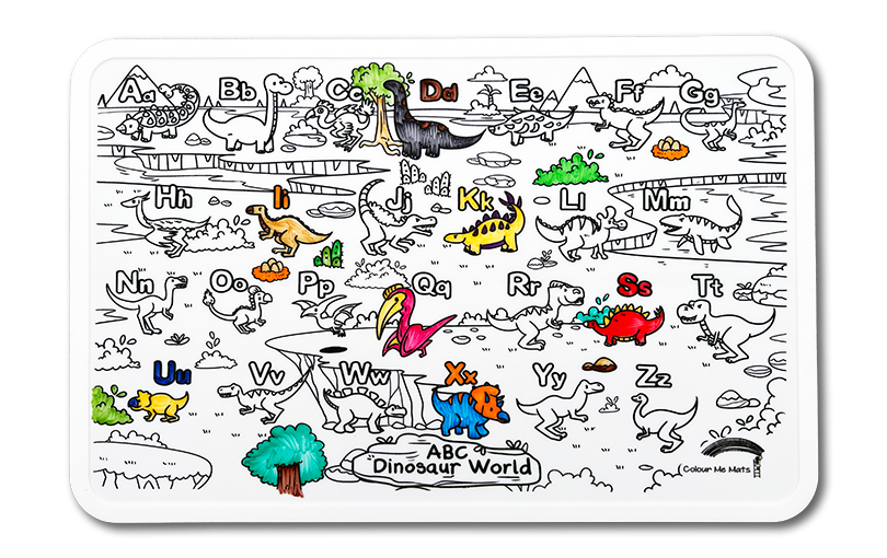 THE PETITE DISTRICT - ABC Dinosaur World : Bundle Colour Me Mats