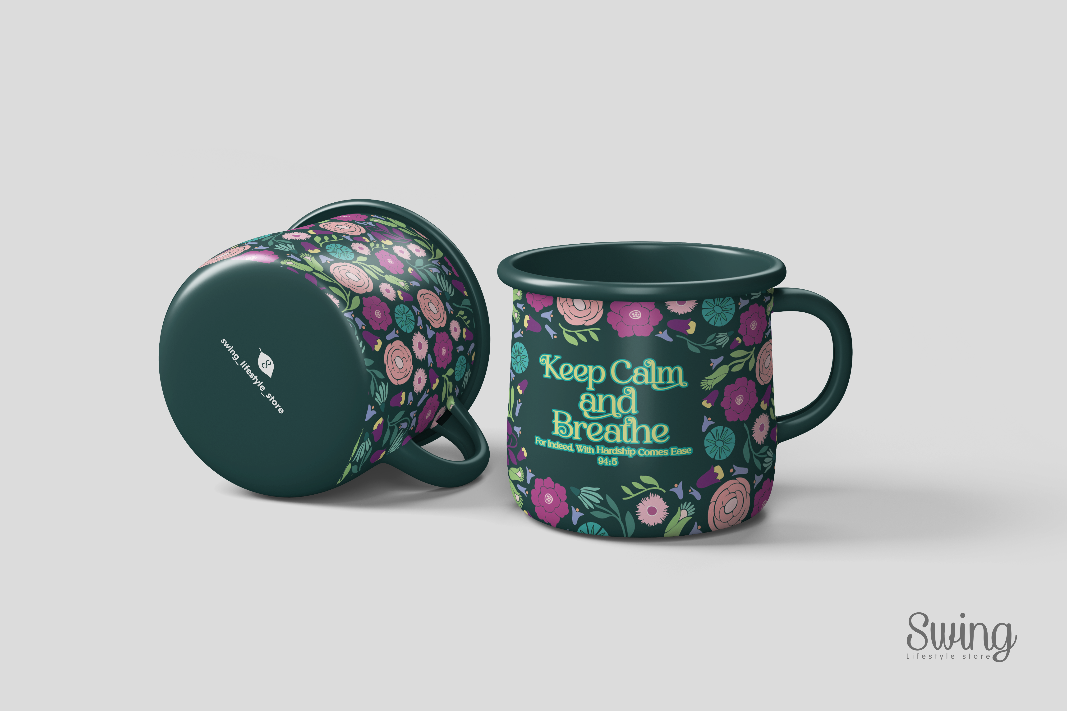 SWING SUROOR - Enamel Mug - Keep Calm & Breathe