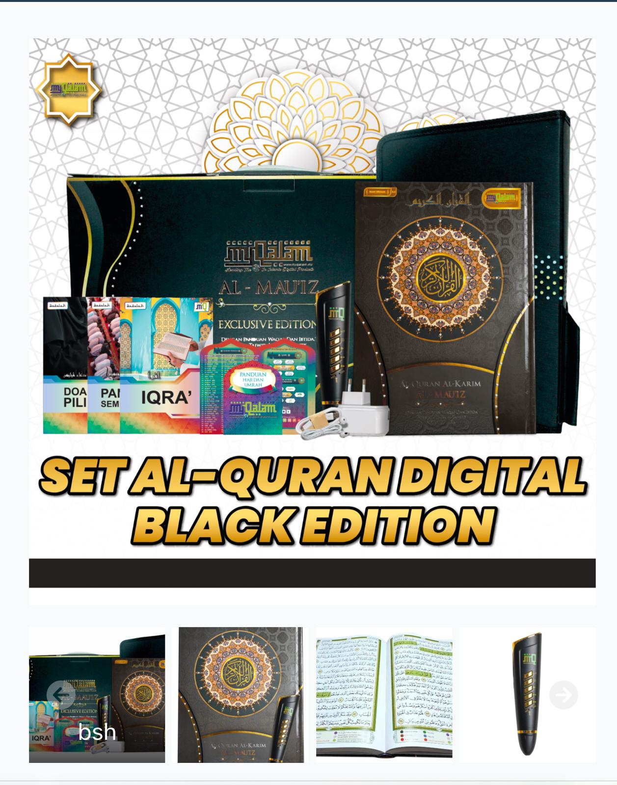 Al-Mau'iz Black Edition | Quran Digital Pen Tajwid (A4)