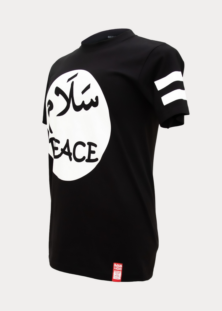 Imanhood Short Sleeve - Salam PEACE Black/White