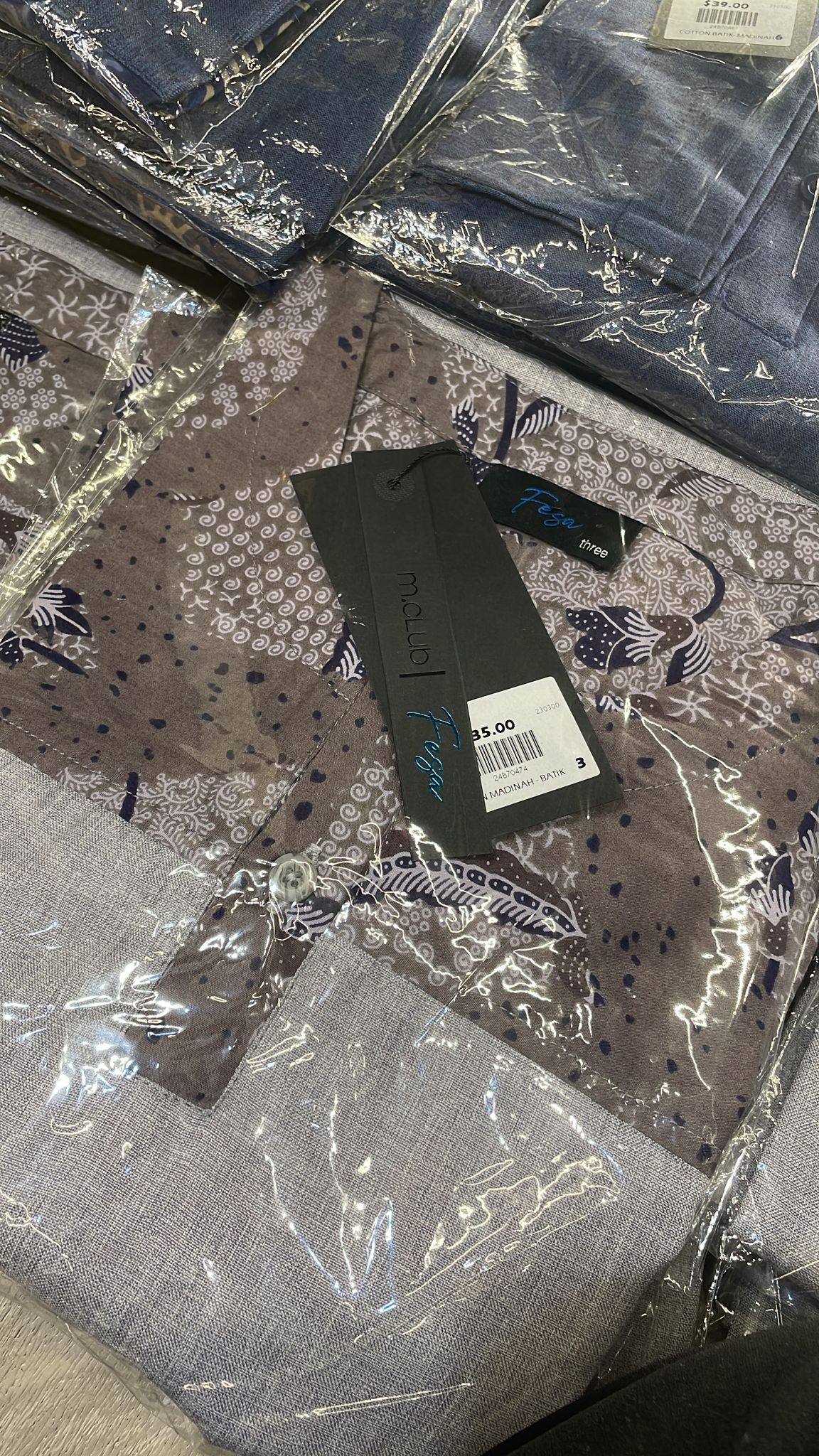 TMW FESA Madinah Cttn Batik Kurta 474 - Top Grey (SS)