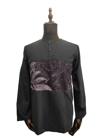 TMW FESA Madinah Cttn Batik Kurta 481 - Mid Purple (LS)