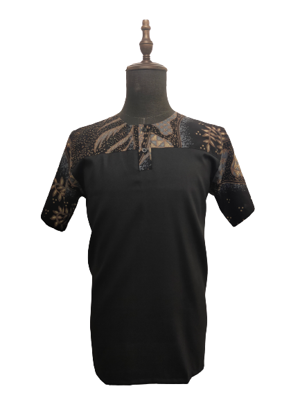 TMW FESA Madinah Cttn Batik Kurta 474 - Top Black (SS)