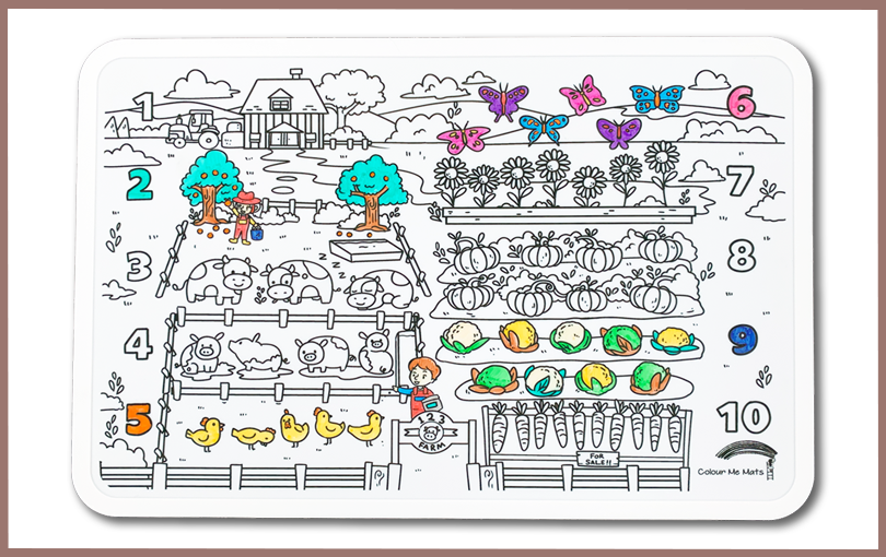 THE PETITE DISTRICT - 123 Counting Farm : Bundle Colour Me Mats